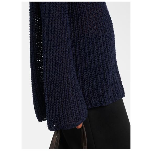 Khaite Elowen Open Knit Sweater in Navy S - Picture 4 of 5